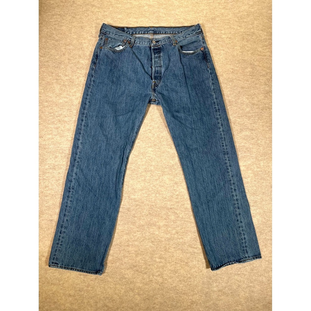 Levi's 501 Original Fit Jeans‎ Mens 36x30 Blue Denim Medium Wash Straight Leg